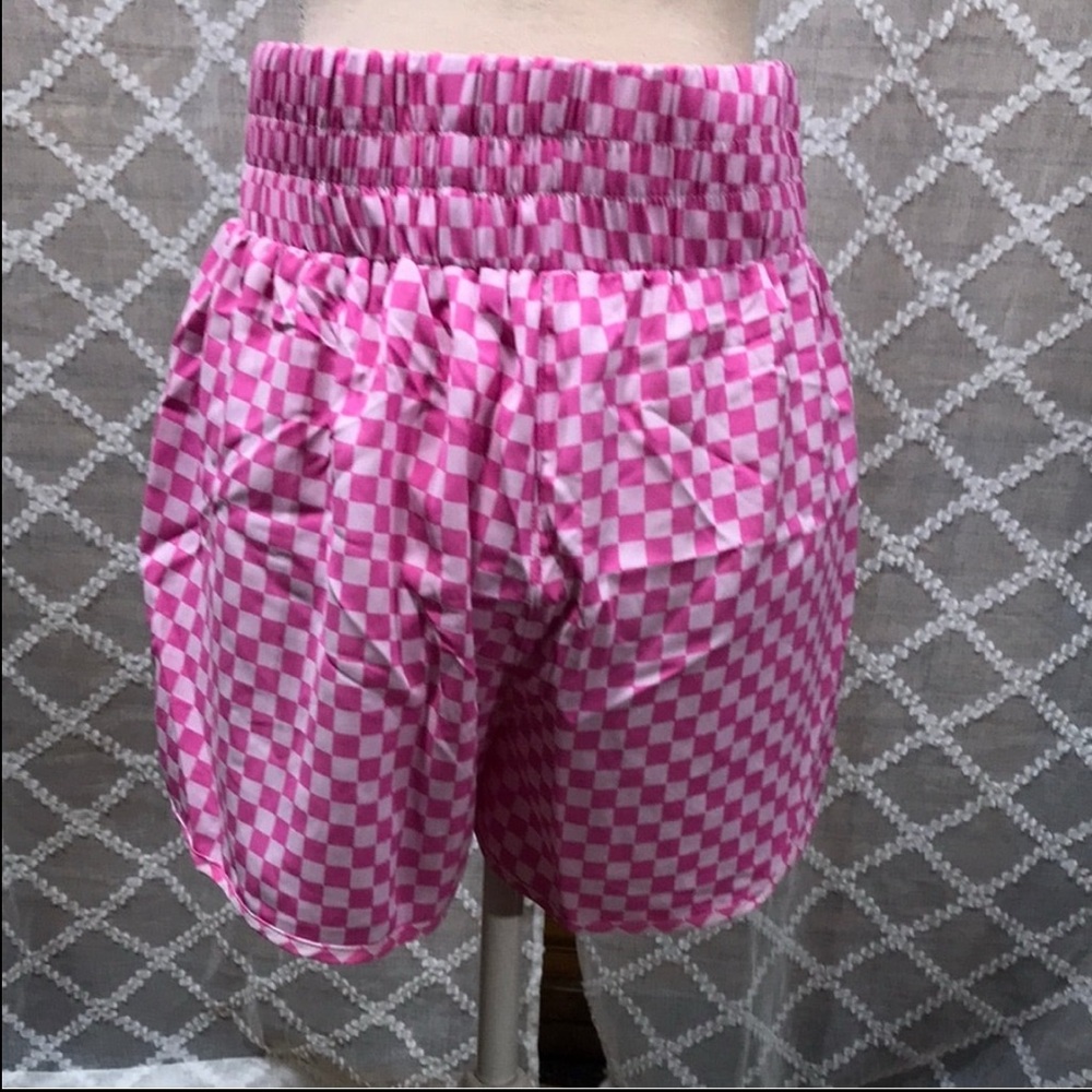 Pink Checkered Shorts